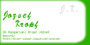 jozsef kropf business card